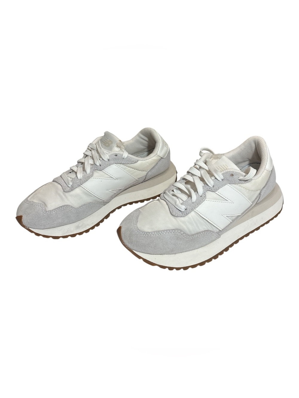 New Balance 237 Women's White and Light Gray Retro Runner Sneakers
